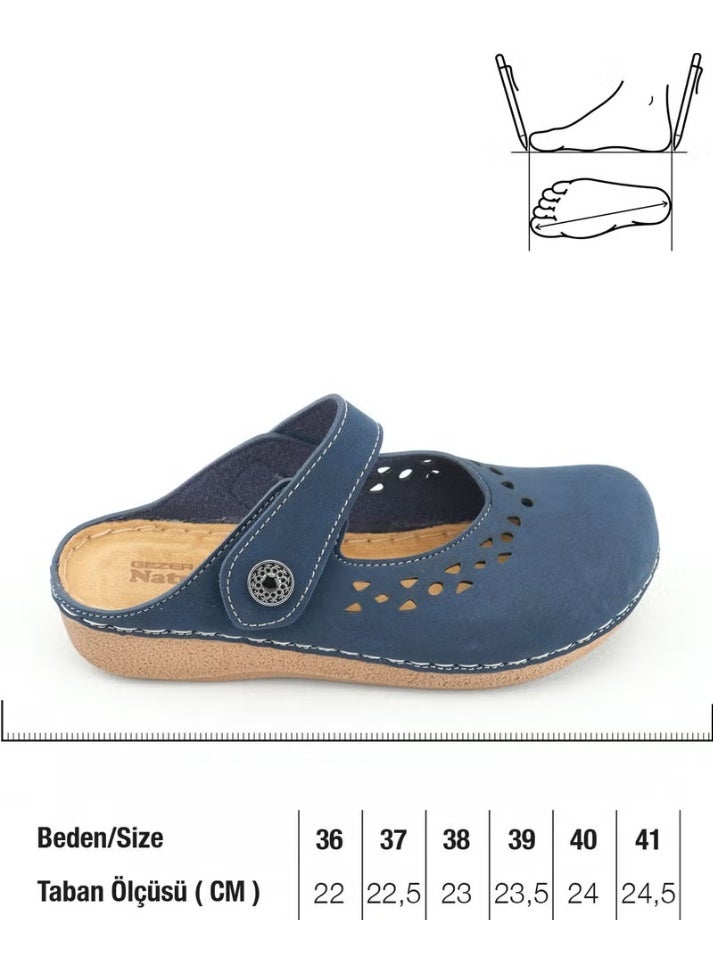 Gezer Summer Women's Inner Sole Leather Velcro Slippers - Image 2